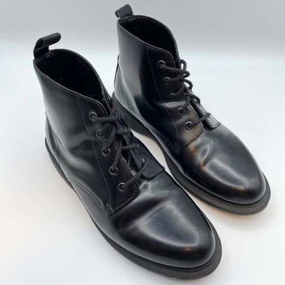 Dr. Marten's Emmeline Smooth Leather Lace Up Ankle Boots Womens US 9 BLACK Shoes - Picture 9 of 16